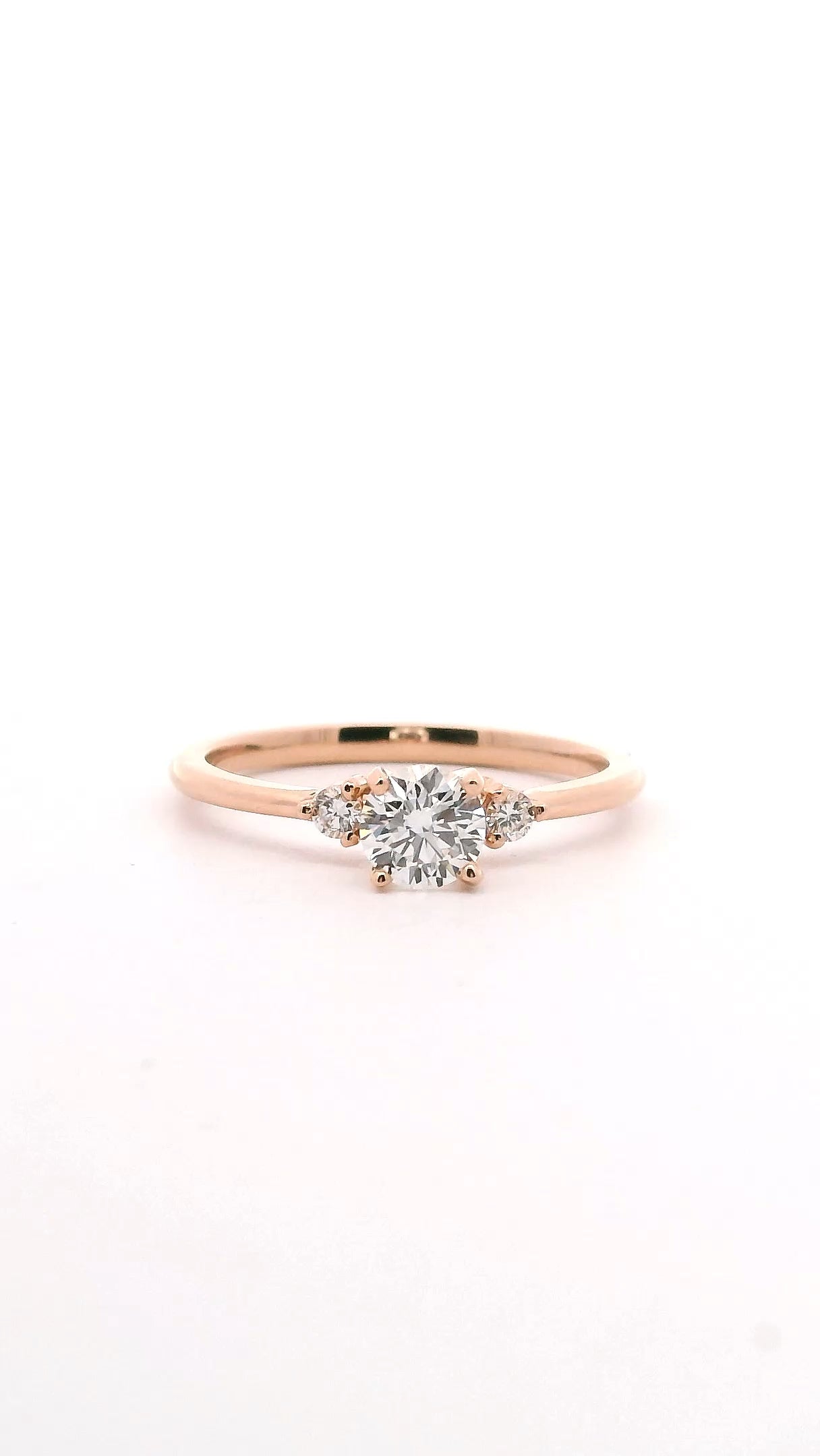 Anillo Brillante 0.41 cts con Churumbela Oro Rosa 14k