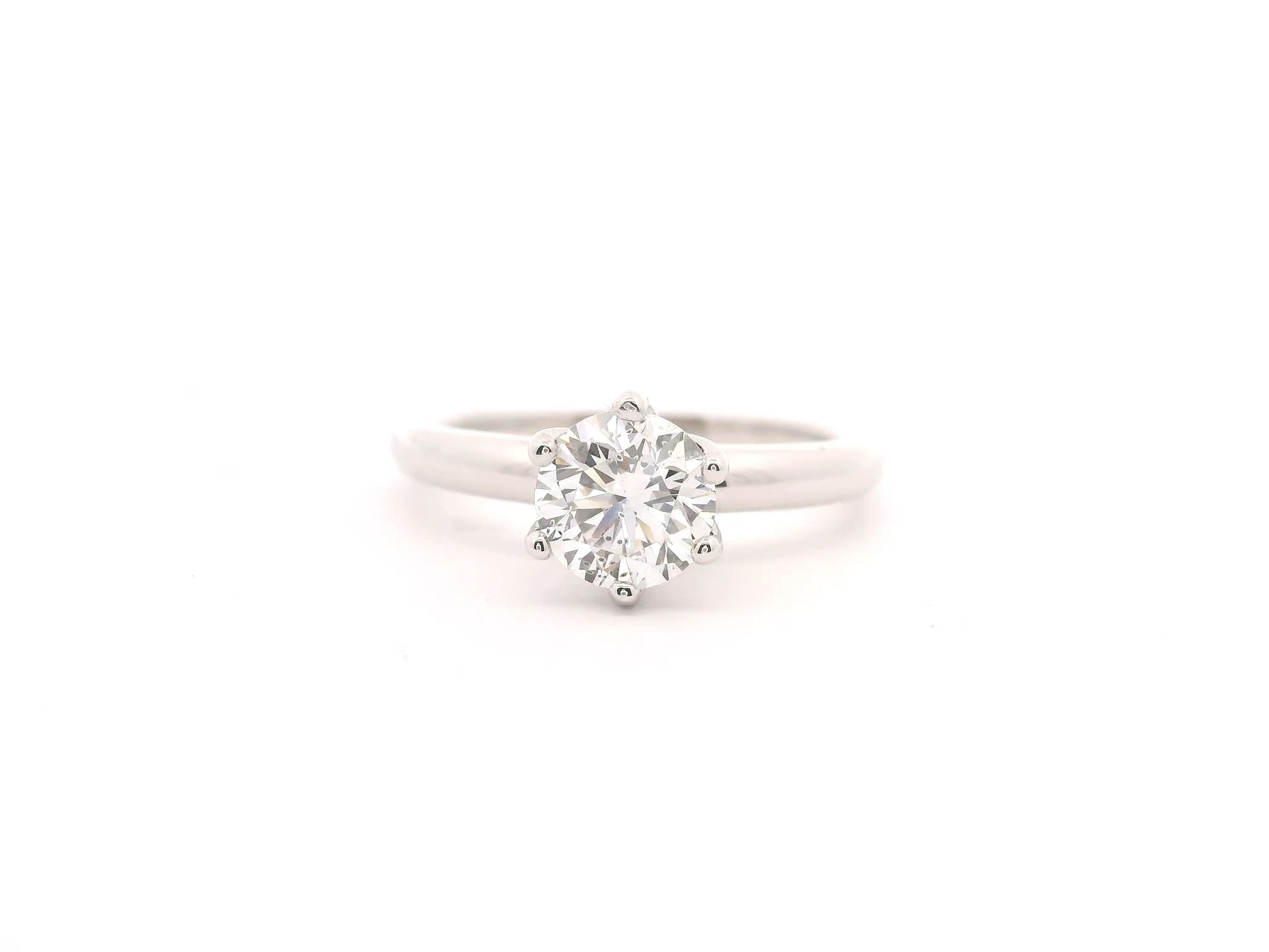 Anillo Brillante 0.79 cts Oro Blanco 14k