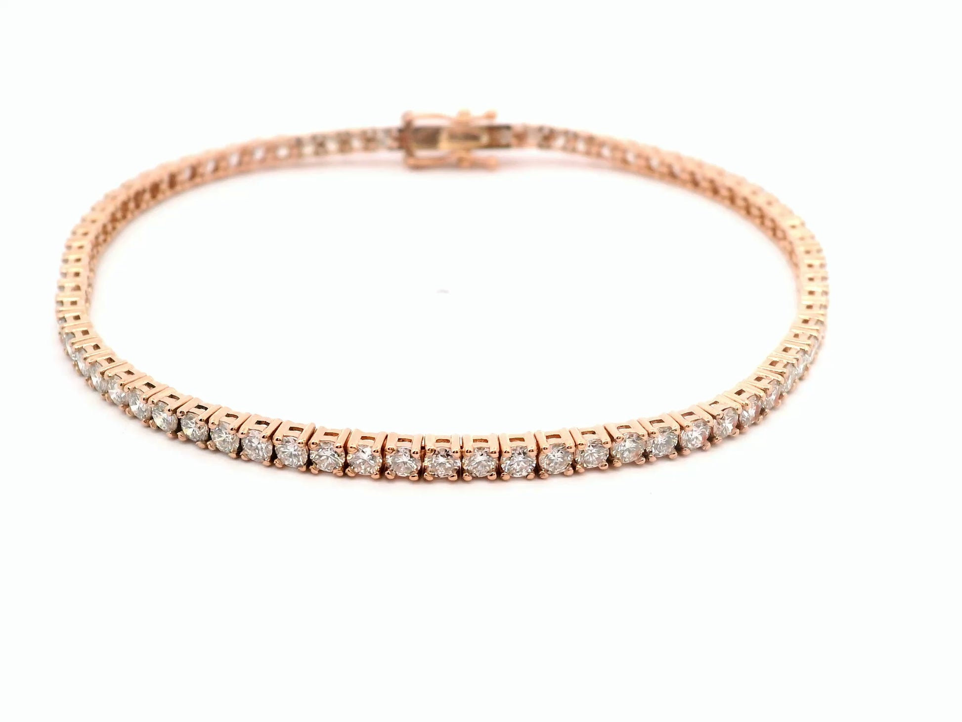 Pulsera Tennis Oro Rosa 14k