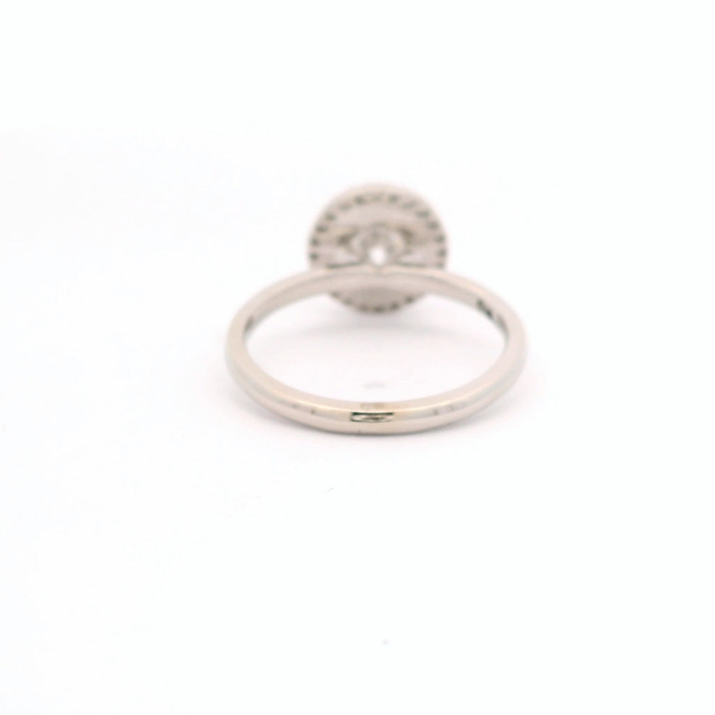 Anillo Brillante 0.92 cts Halo Oro Blanco 14k