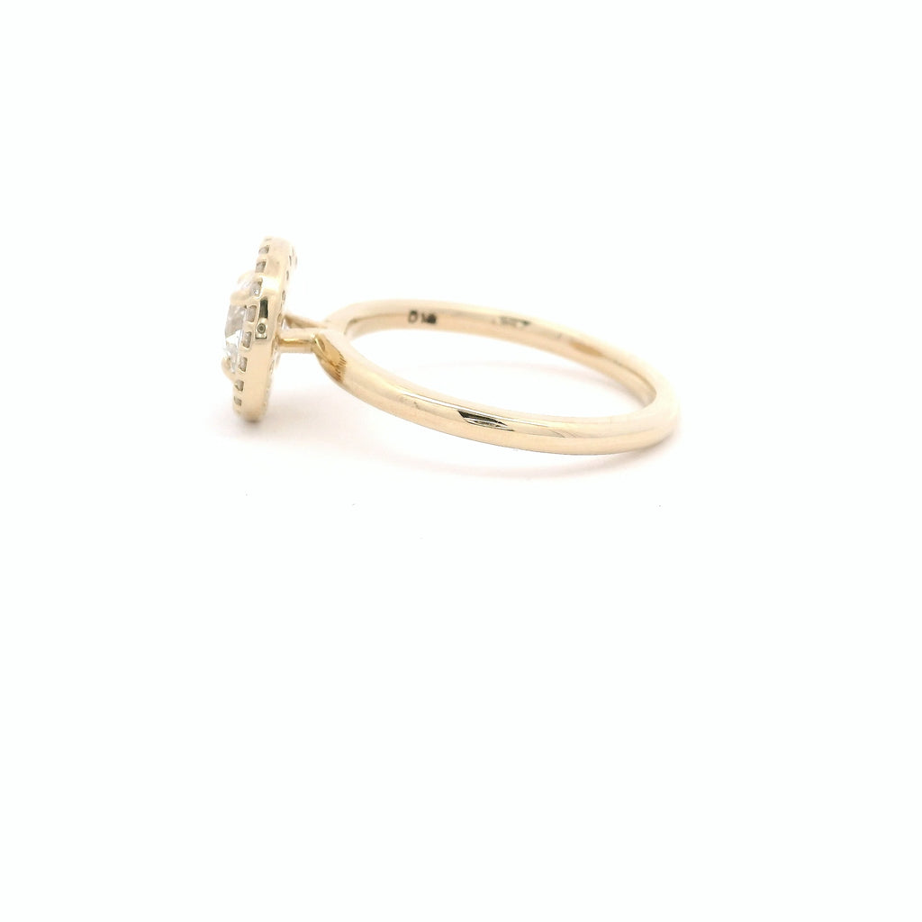 Anillo Brillante 0.67 cts Halo Oro Amarillo 14k