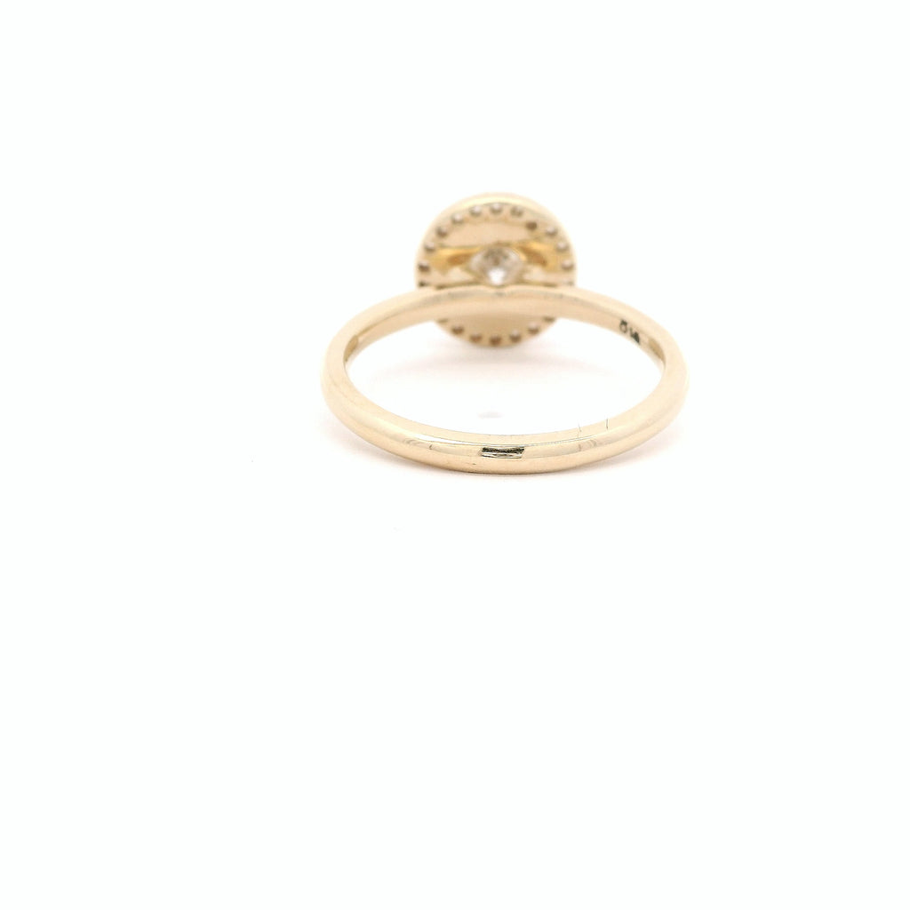 Anillo Brillante 0.67 cts Halo Oro Amarillo 14k