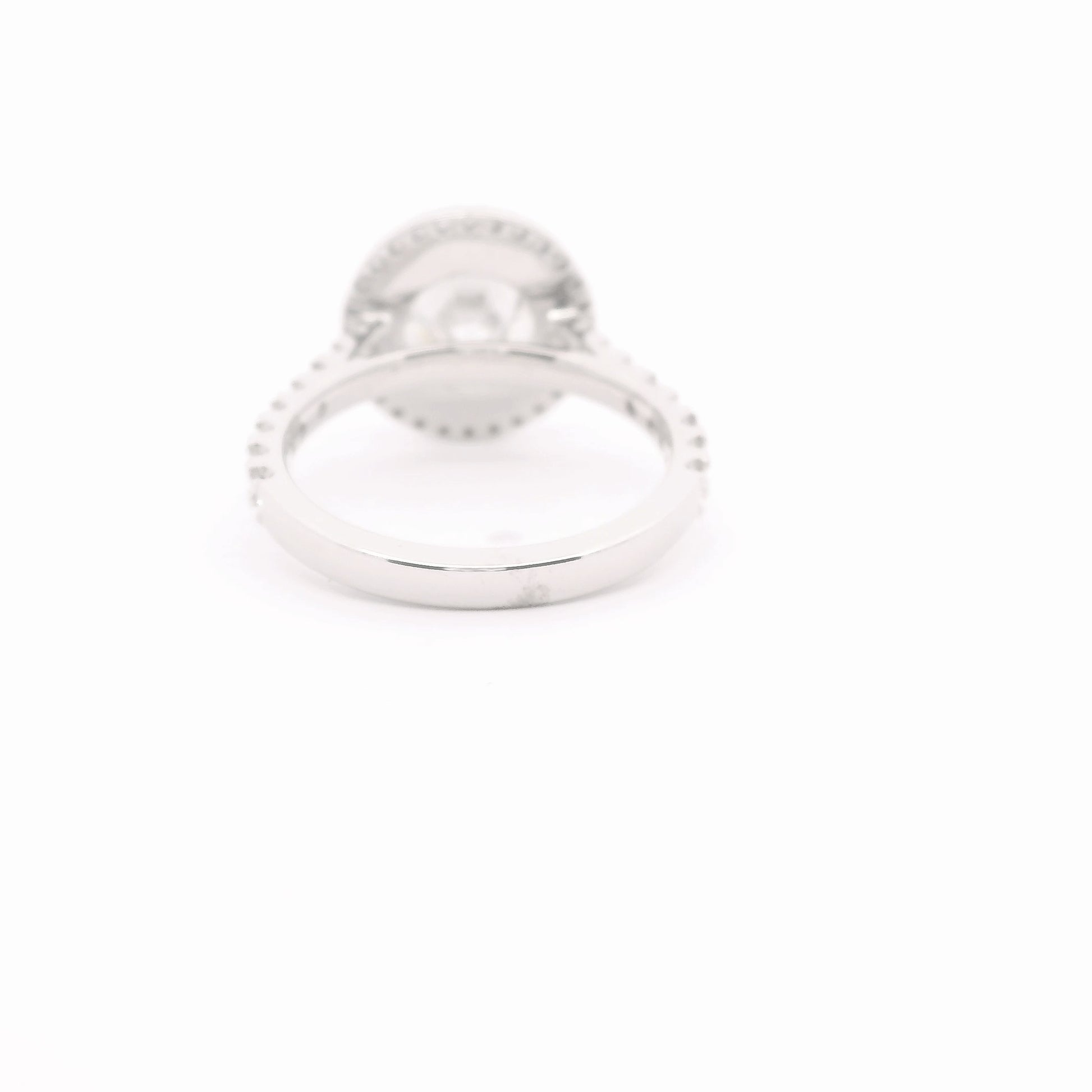 Anillo Brillante 2.13 cts Halo con Churumbela Oro Blanco 14k