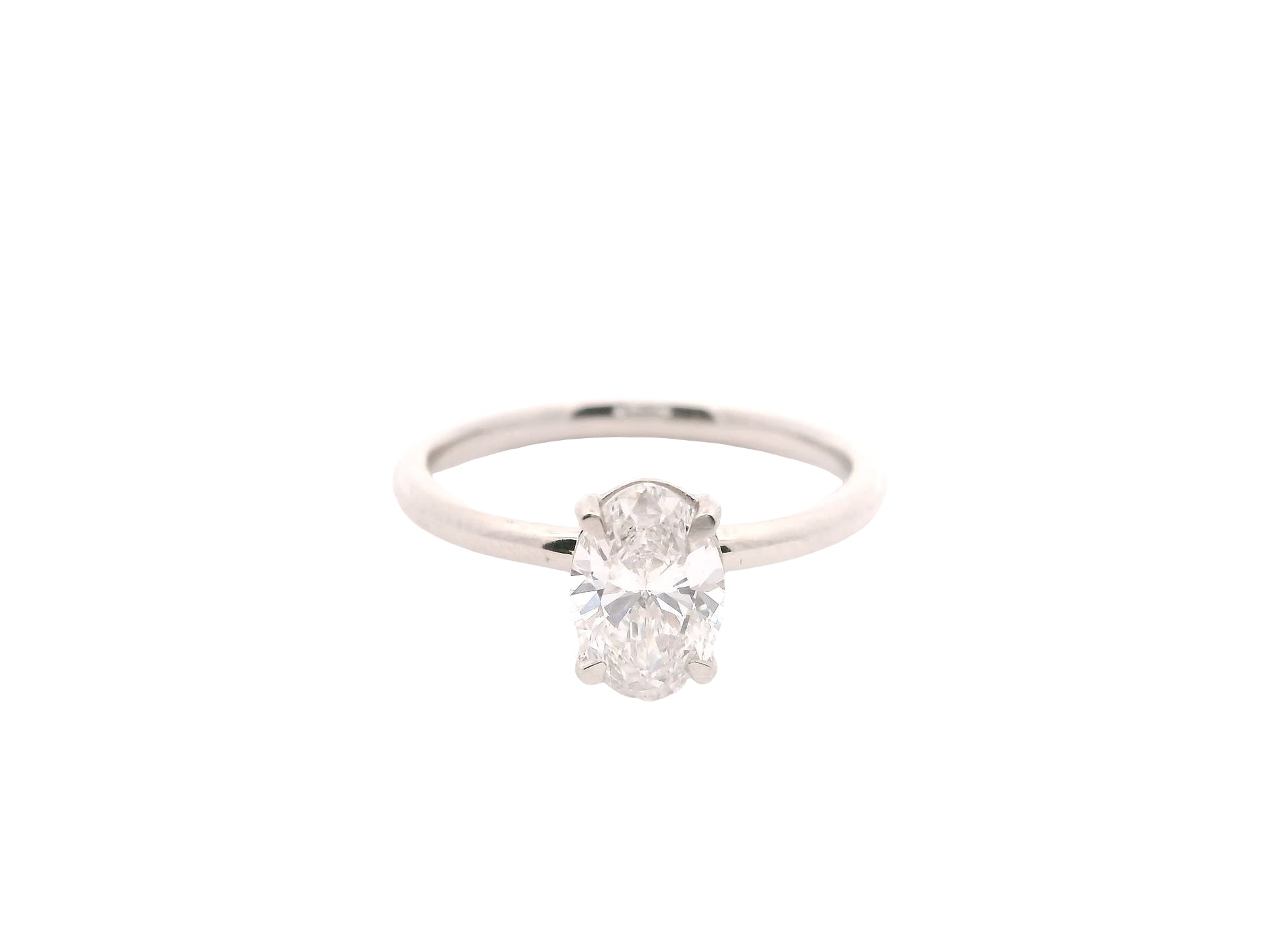 Anillo Oval 0.87 cts Oro Blanco 14k