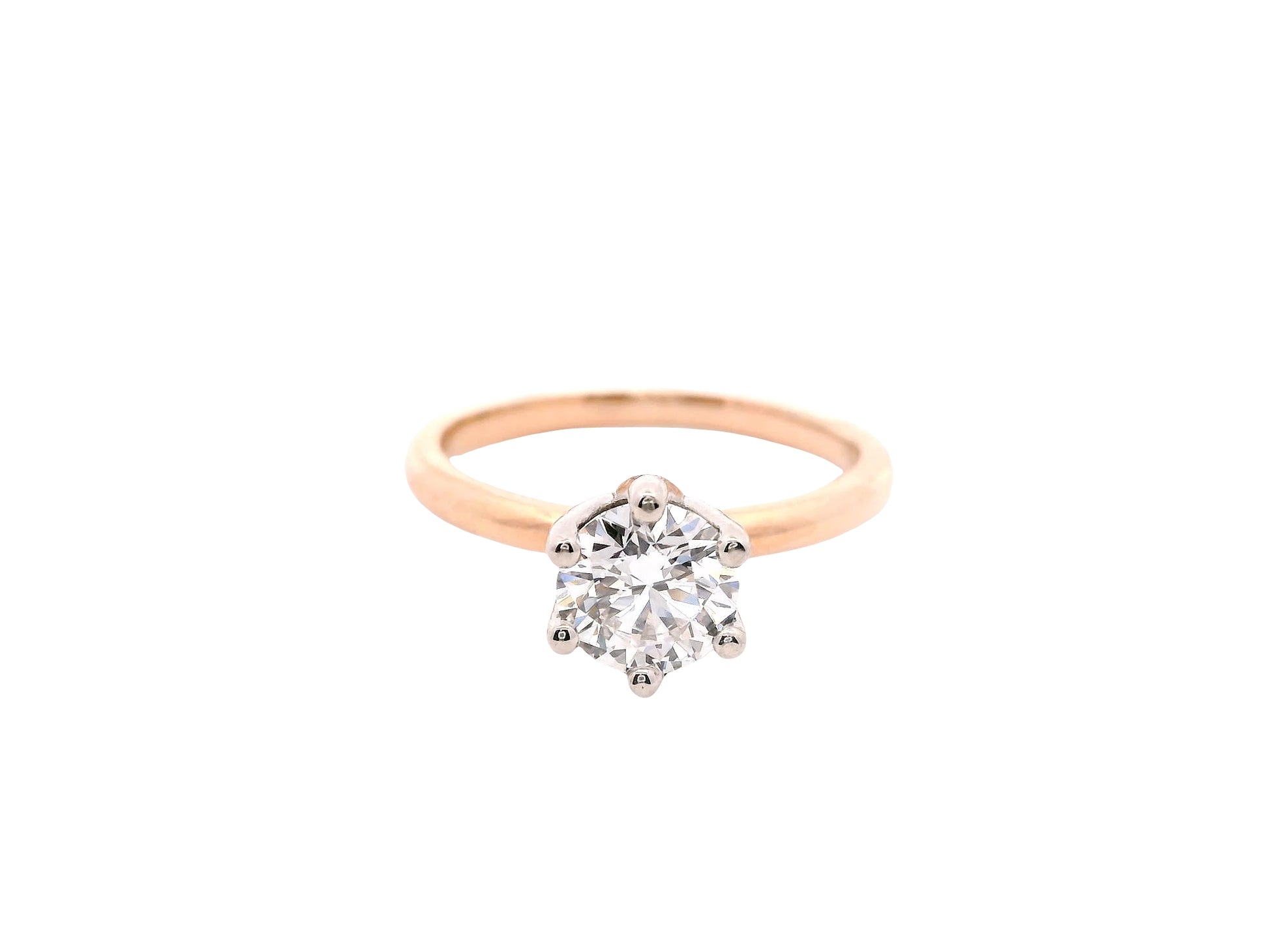 Anillo Brillante 0.96 cts Oro Rosa 14k