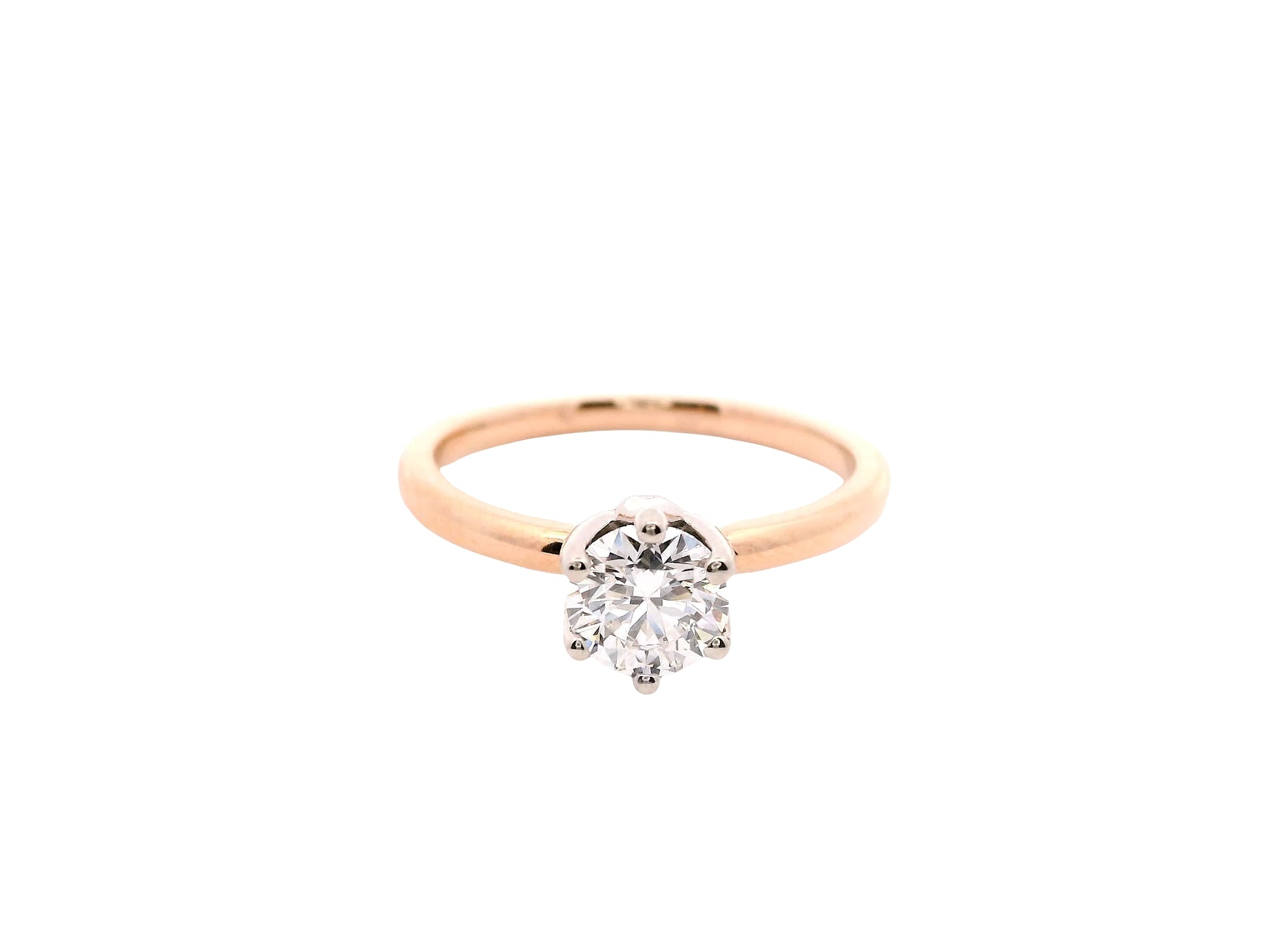 Anillo Brillante 0.65 cts Oro Rosa 14k