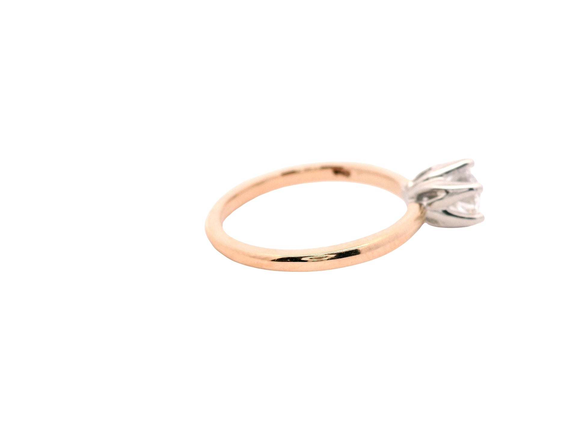 Anillo Brillante 0.65 cts Oro Rosa 14k