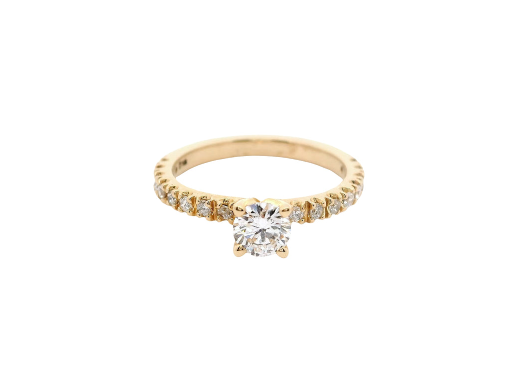 Anillo Brillante 0.43 cts con Churumbela Oro Amarillo 14k