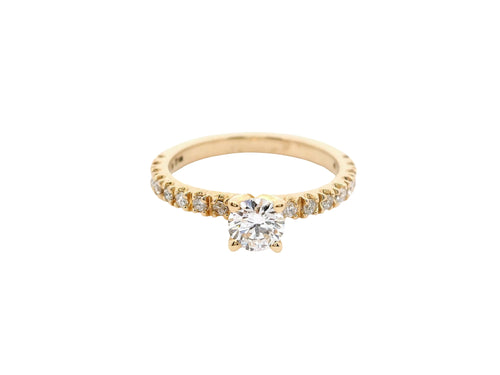 Anillo Brillante 0.43 cts con Churumbela Oro Amarillo 14k