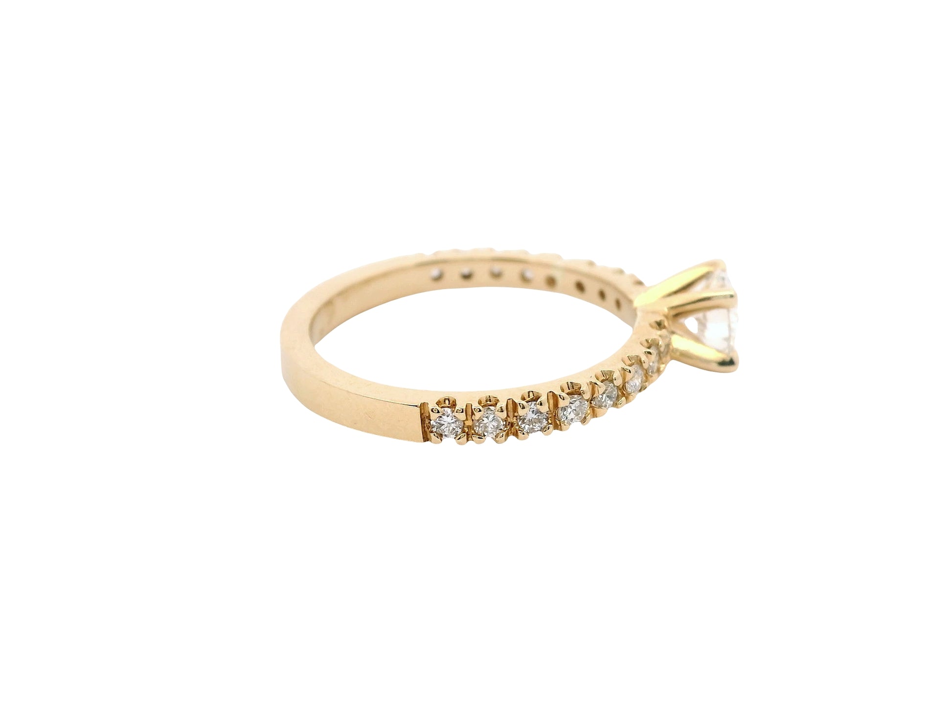 Anillo Brillante 0.43 cts con Churumbela Oro Amarillo 14k