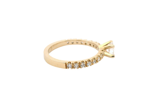 Anillo Brillante 0.43 cts con Churumbela Oro Amarillo 14k