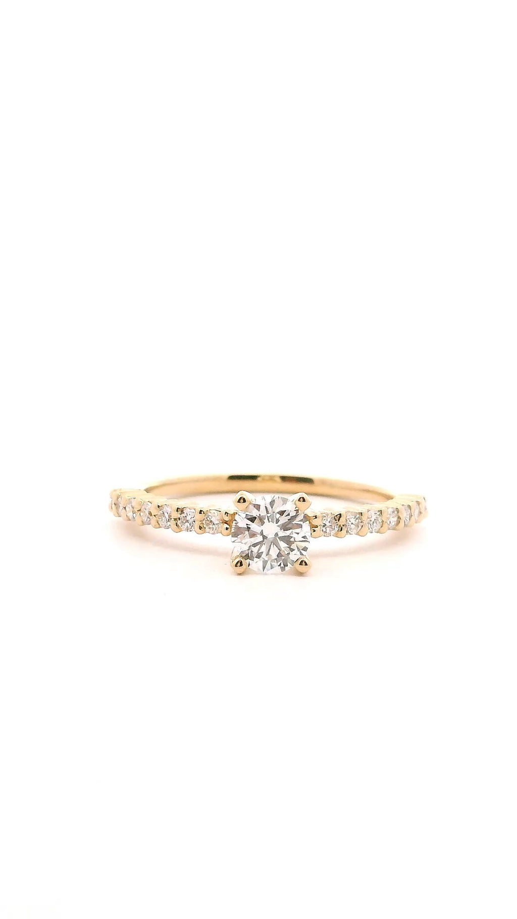 Anillo Brillante 0.43 cts con Churumbela Oro Amarillo 14k