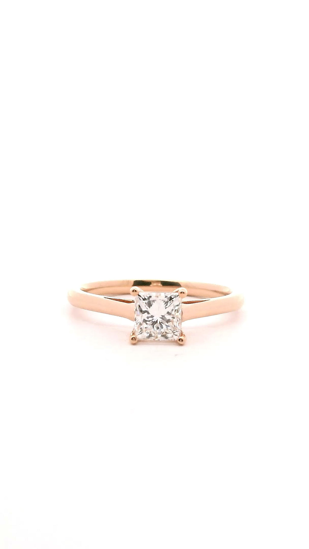 Anillo Princess 0.7 cts Oro Rosa 14k