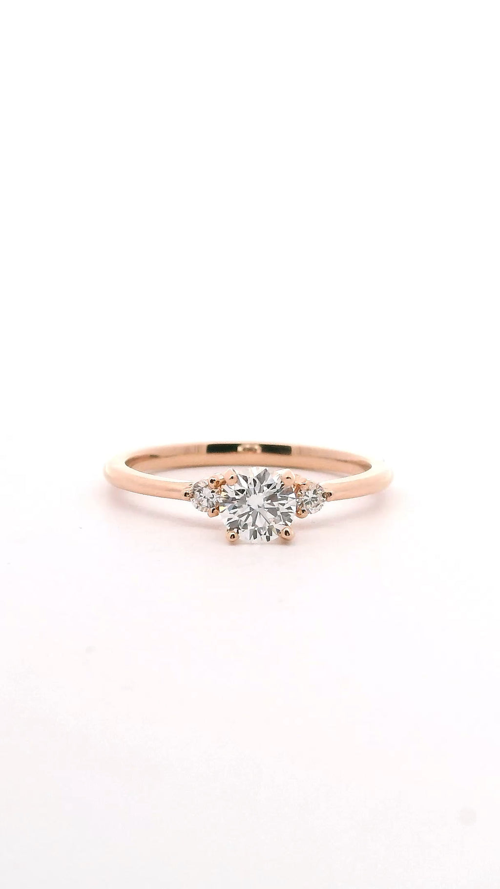 Anillo Brillante 0.41 cts con Churumbela Oro Rosa 14k