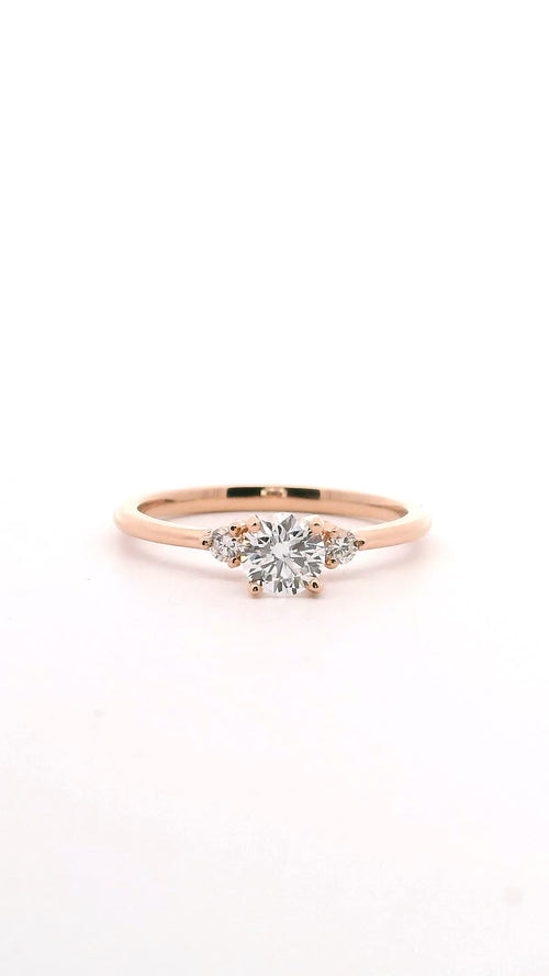 Anillo Brillante 0.41 cts con Churumbela Oro Rosa 14k