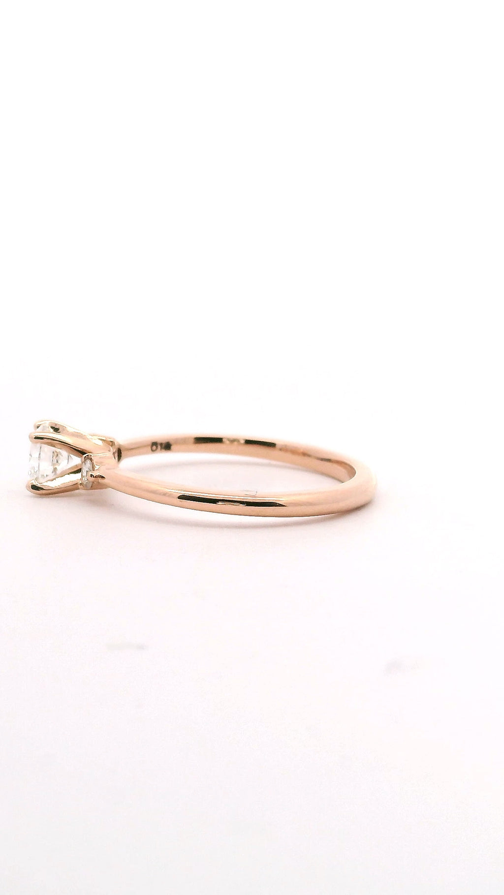 Anillo Brillante 0.41 cts con Churumbela Oro Rosa 14k