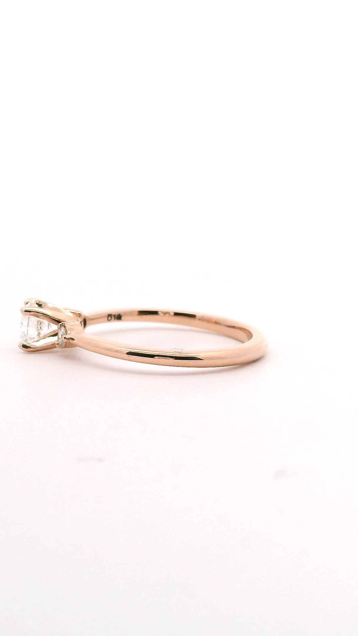 Anillo Brillante 0.41 cts con Churumbela Oro Rosa 14k