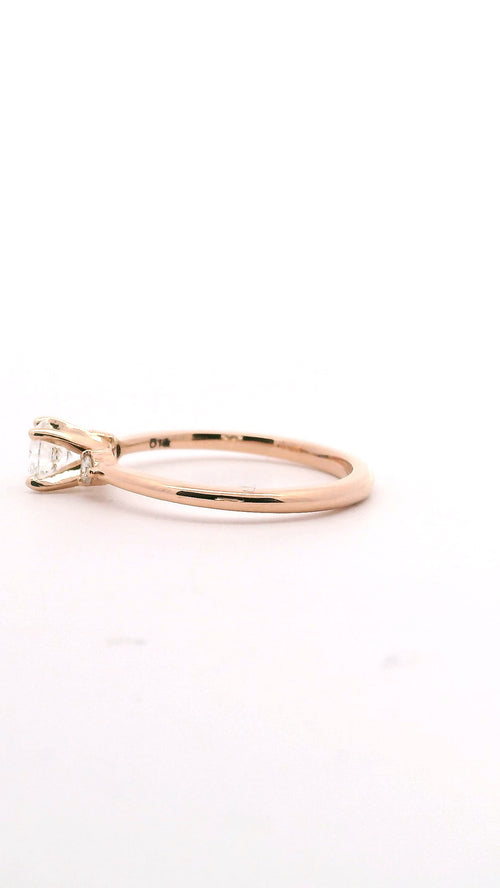 Anillo Brillante 0.41 cts con Churumbela Oro Rosa 14k
