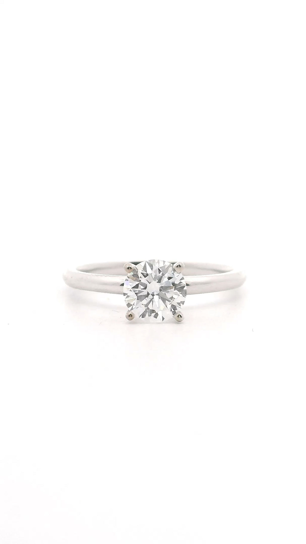 Anillo Brillante 0.8 cts Oro Blanco 14k