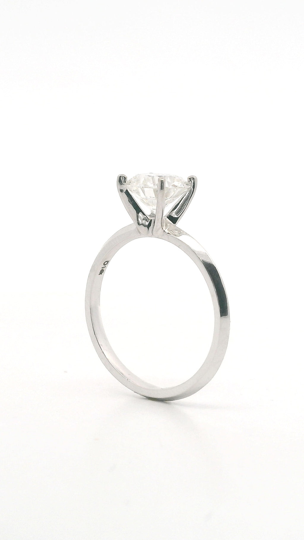 Anillo Brillante 1.39 cts Oro Blanco 14k