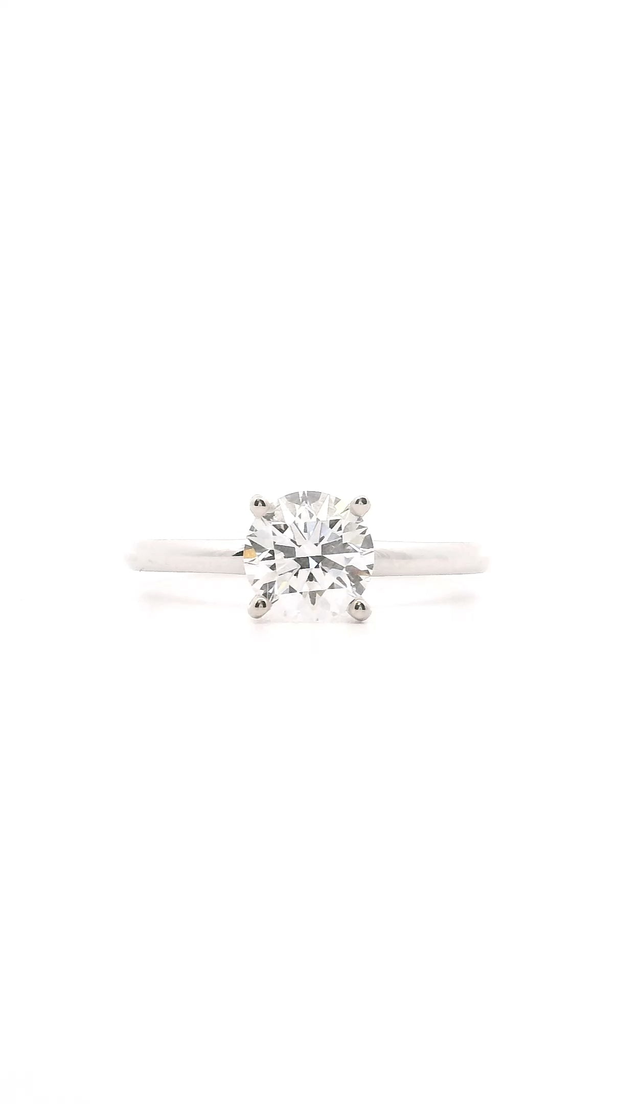 Anillo Brillante 0.9 cts Oro Blanco 14k