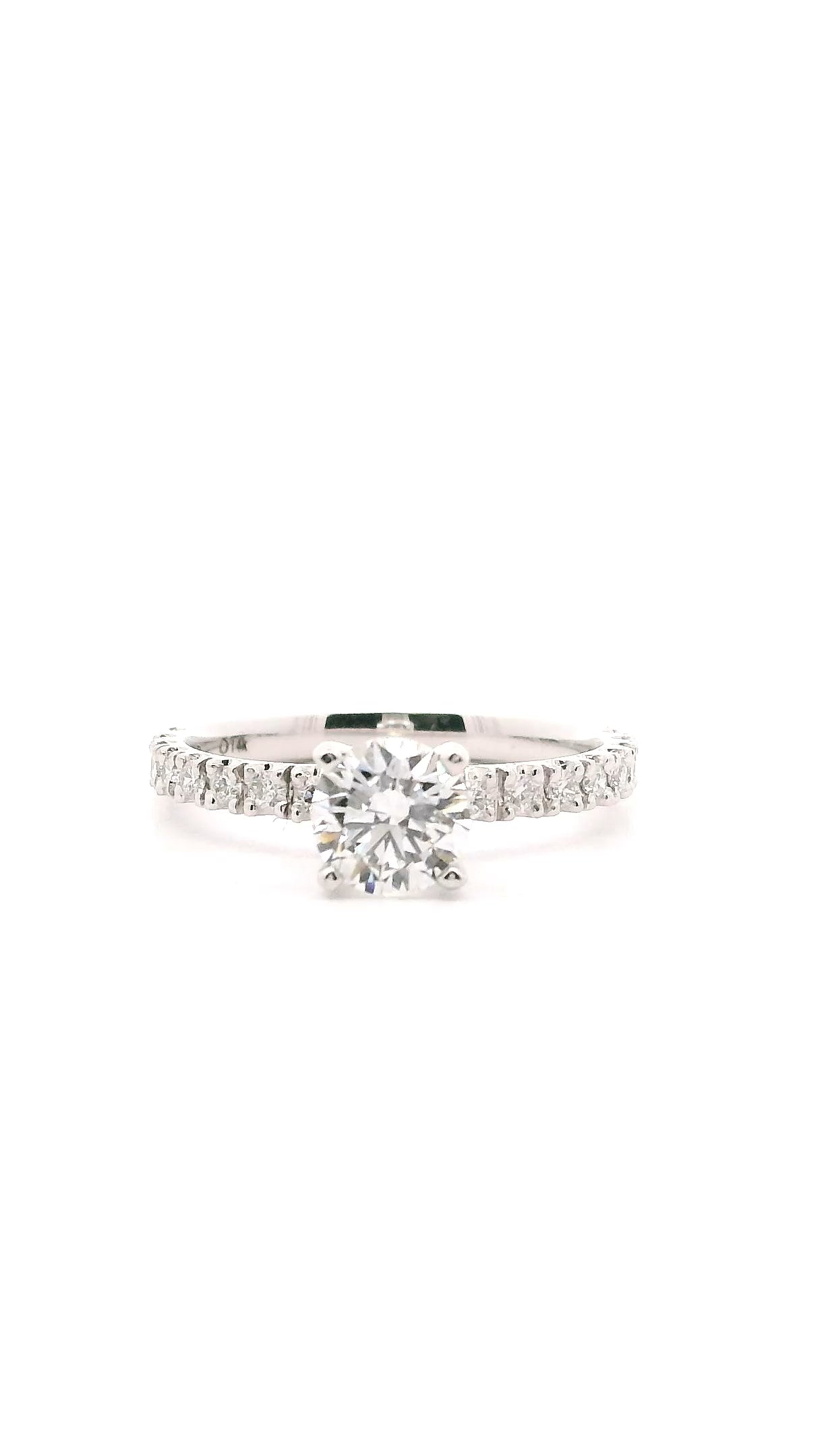 Anillo Brillante 0.72 cts con Churumbela Oro Blanco 14k