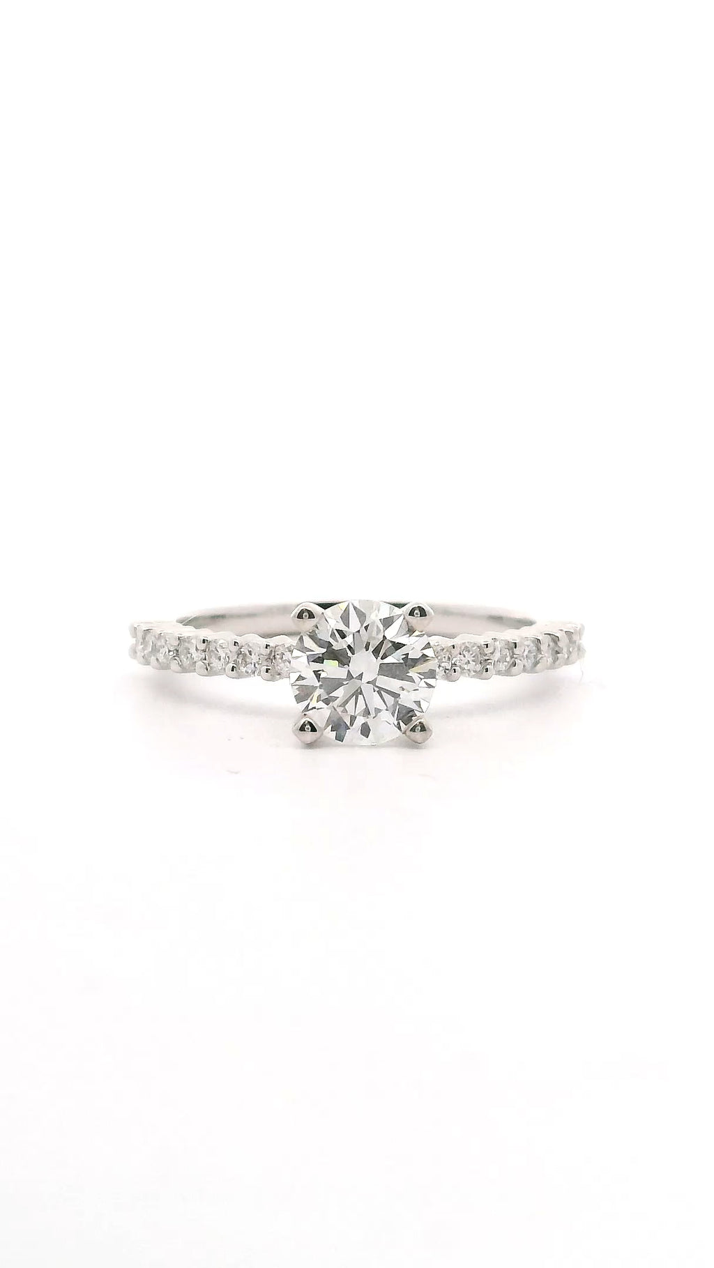 Anillo Brillante 0.86 cts con Churumbela Oro Blanco 14k