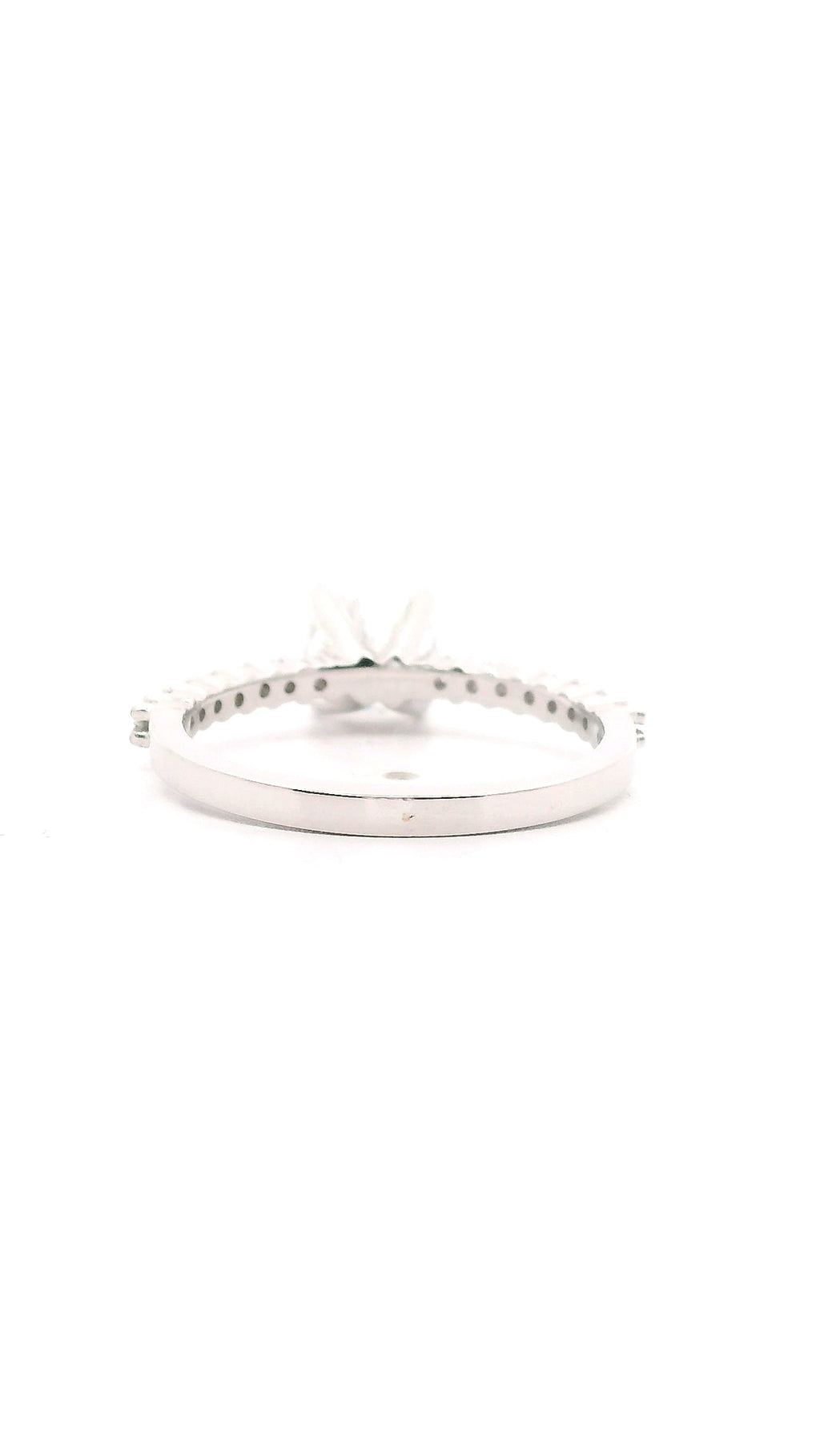 Anillo Brillante 0.86 cts con Churumbela Oro Blanco 14k