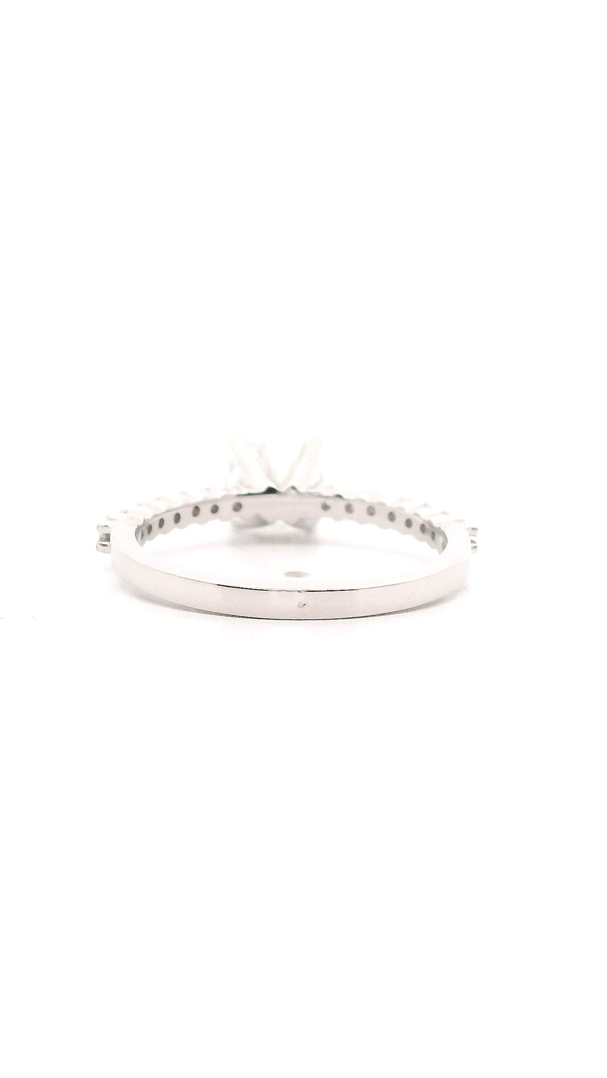 Anillo Brillante 0.86 cts con Churumbela Oro Blanco 14k