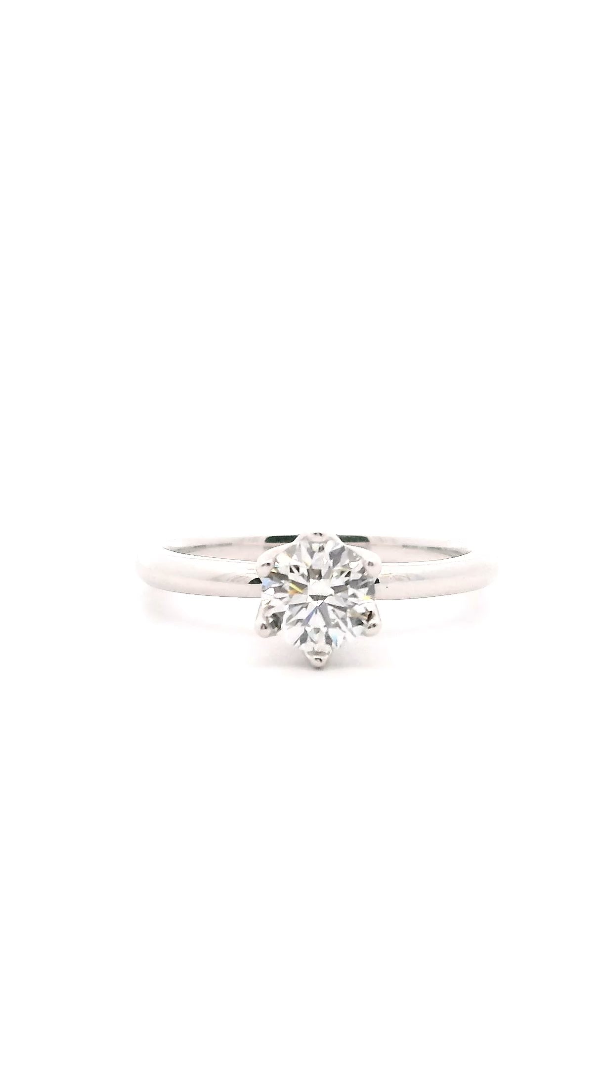 Anillo Brillante 0.67 cts Oro Blanco 14k