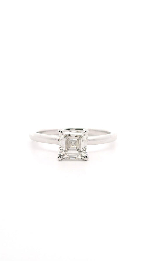 Anillo Asscher 1.01 cts Oro Blanco 14k