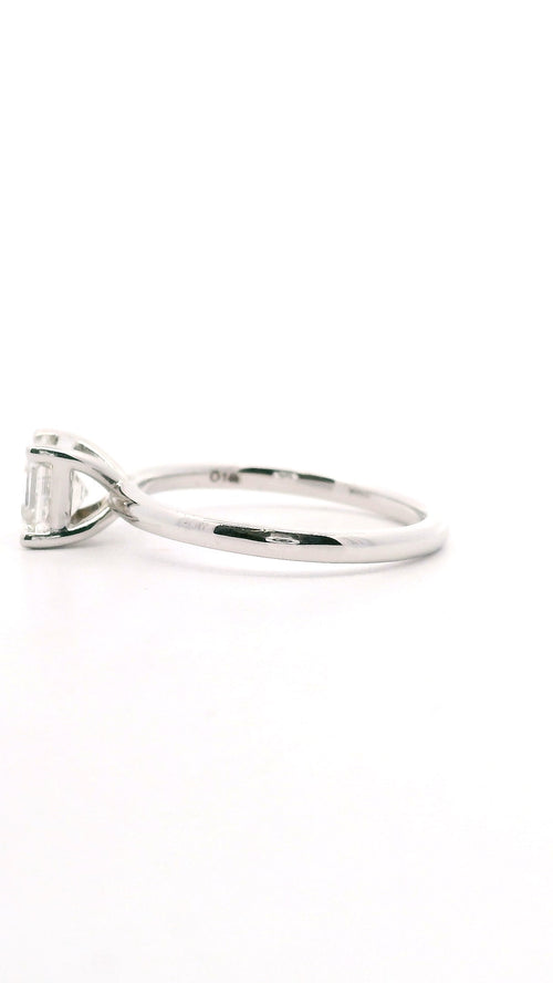 Anillo Asscher 1.01 cts Oro Blanco 14k