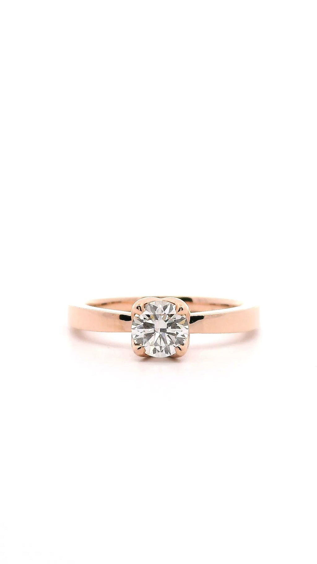Anillo Brillante 0.58 cts Oro Rosa 14k