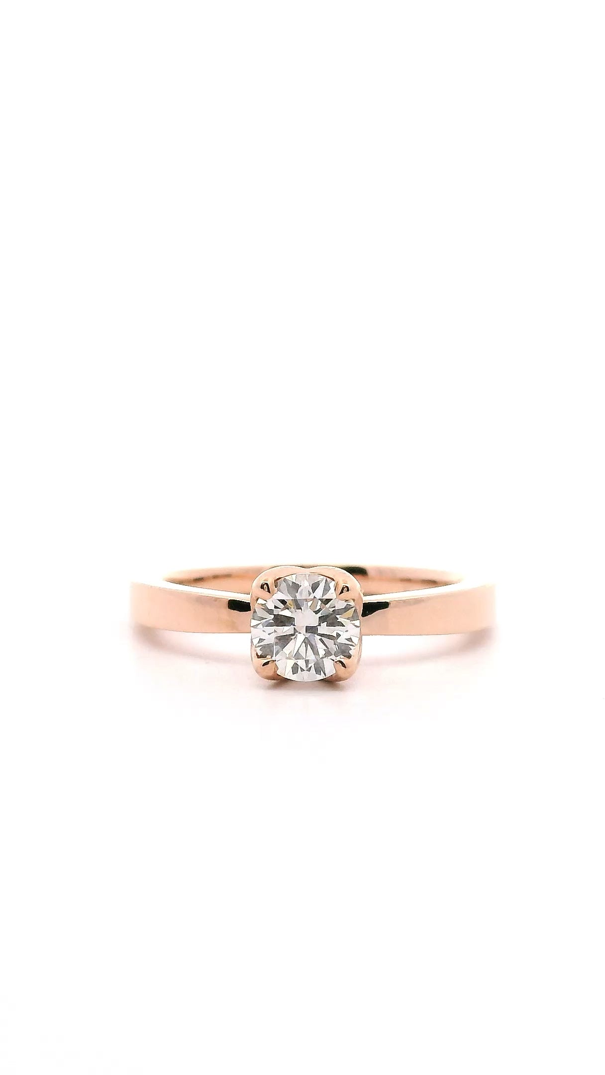 Anillo Brillante 0.58 cts Oro Rosa 14k