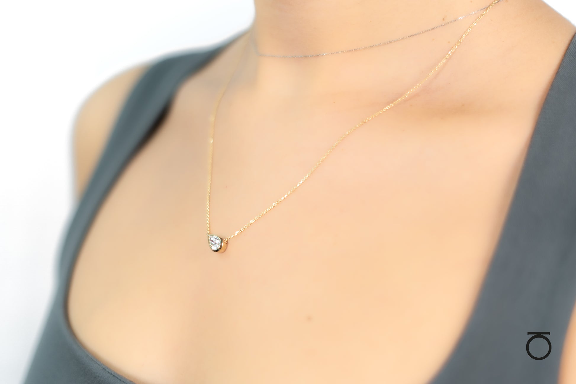Collar Diamante Pera Solitario